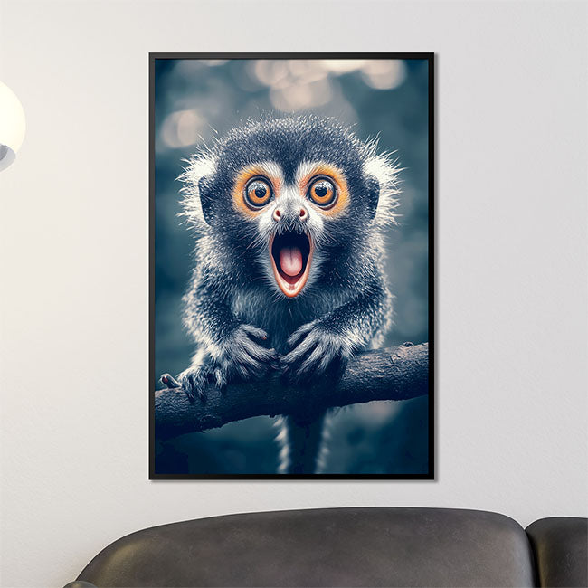 Überraschter Affe - Tierposter