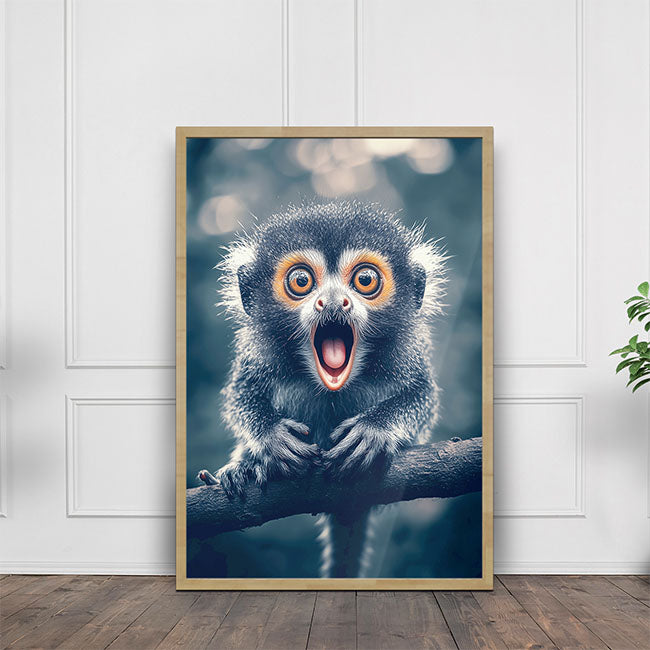 Überraschter Affe - Tierposter