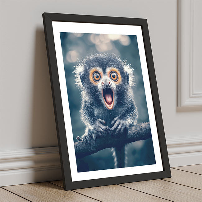 Überraschter Affe - Tierposter