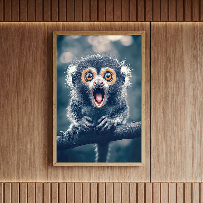 Überraschter Affe - Tierposter