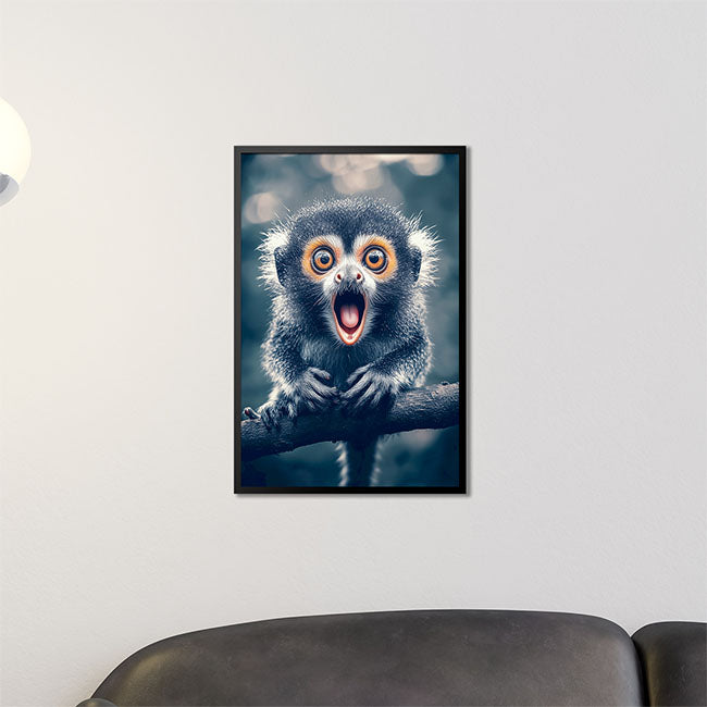Überraschter Affe - Tierposter