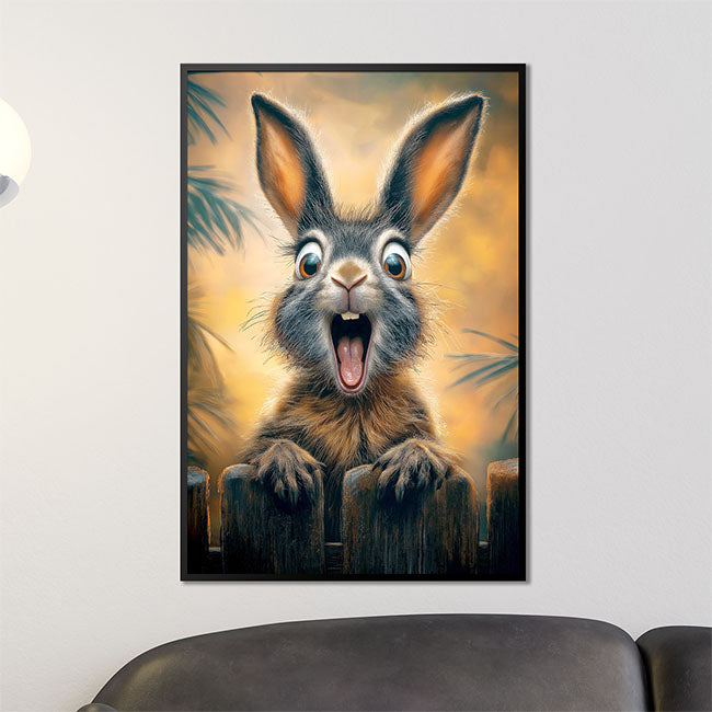 Überraschter Hase - Tierposter