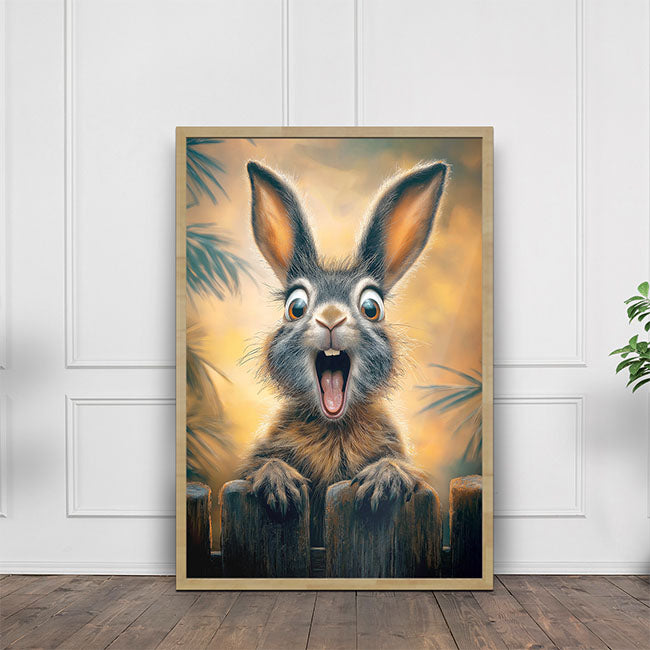Überraschter Hase - Tierposter