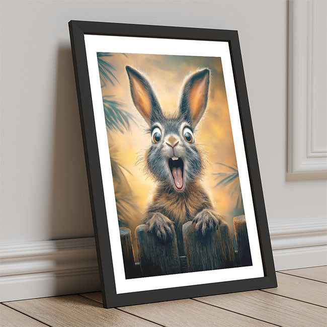 Überraschter Hase - Tierposter
