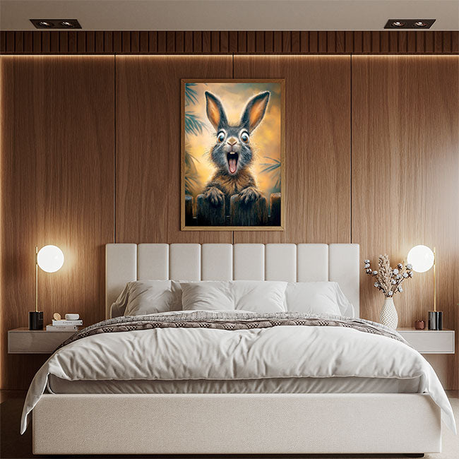 Überraschter Hase - Tierposter