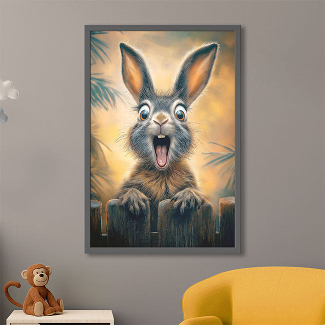 Überraschter Hase - Tierposter