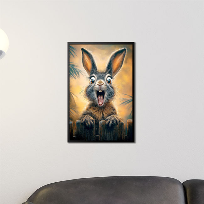Überraschter Hase - Tierposter