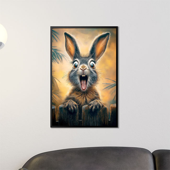 Überraschter Hase - Tierposter