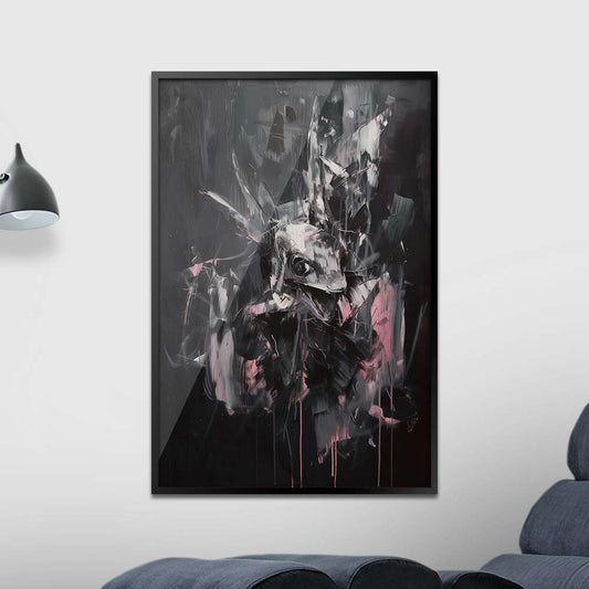 Perfektes Geschenk für Axolotl-Fans: Hochwertiges Wandbild mit abstrakter Darstellung des Molchs
