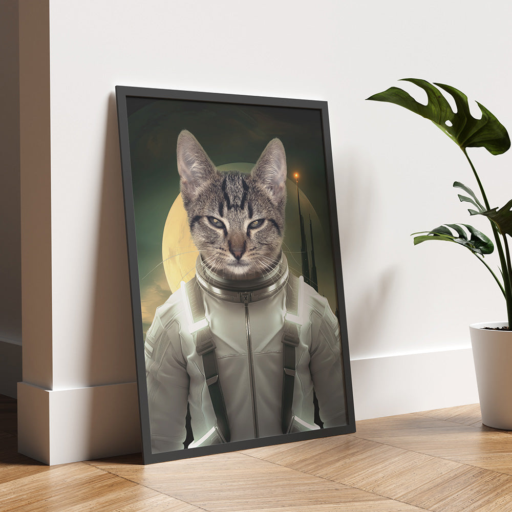 Personalisiertes Katzenporträt – Deine Katze als Astronaut