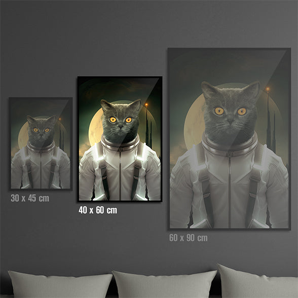 Personalisiertes Katzenporträt – Deine Katze als Astronaut