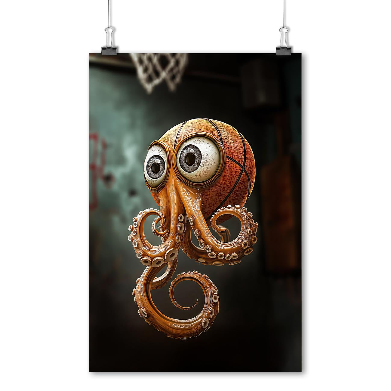 Crazy Basketball Squid - Poster