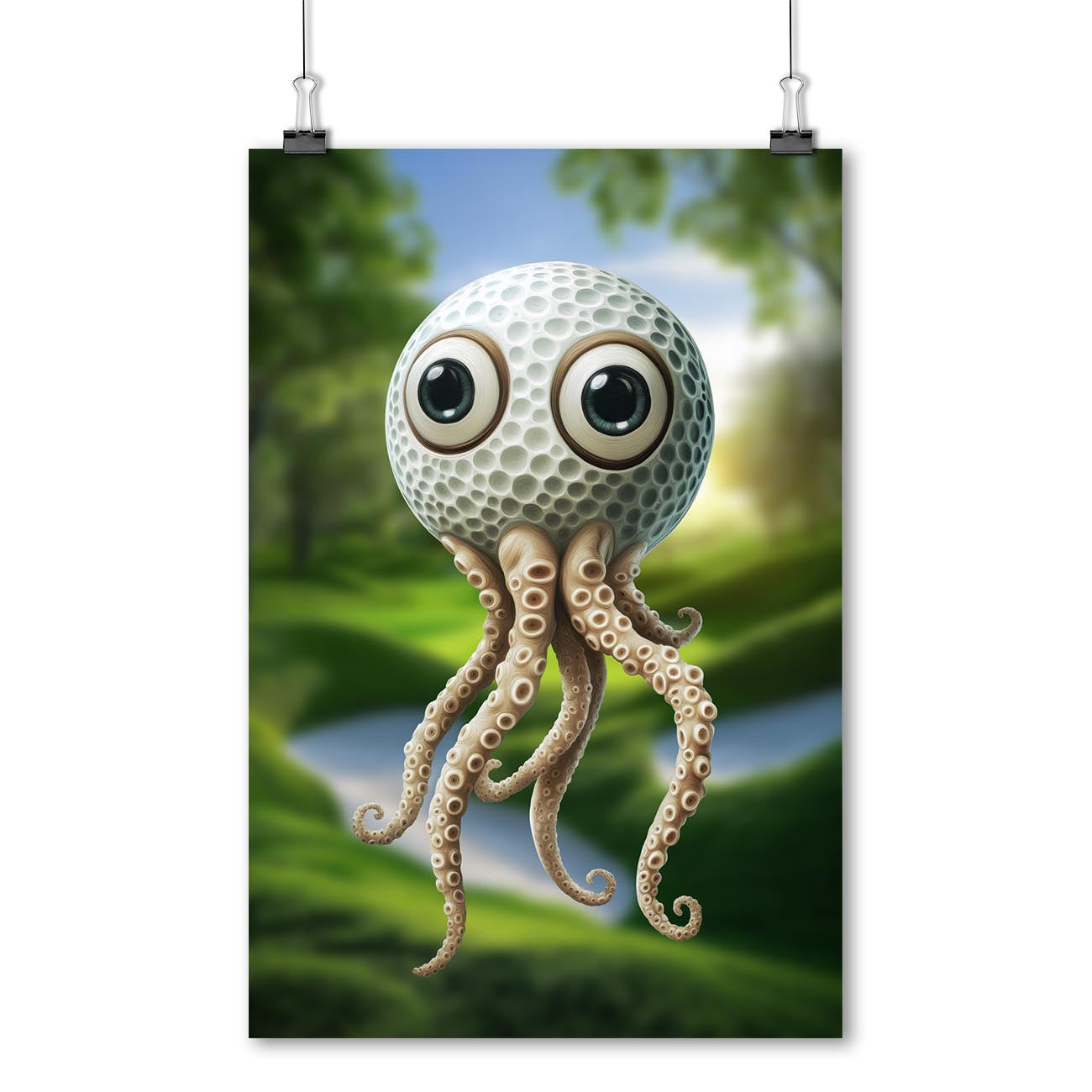 Crazy Golf Squid - Poster