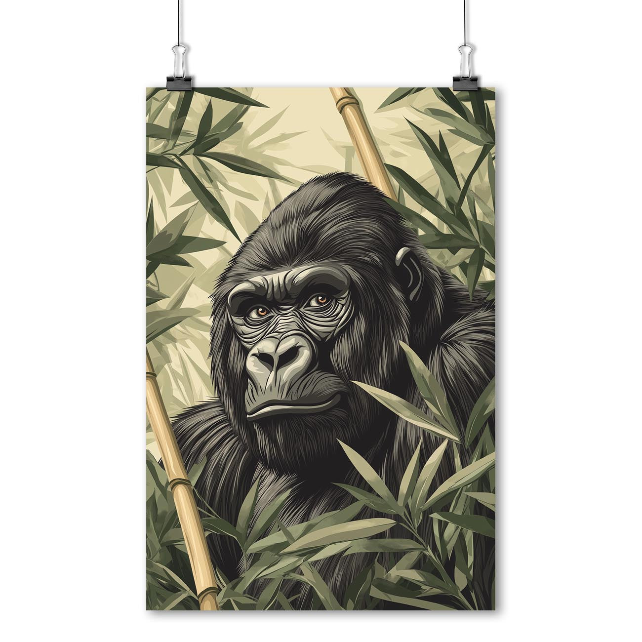 Gorilla im Bambuswald - Poster