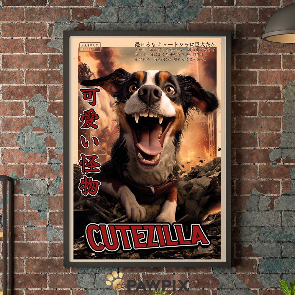 im Cutezilla-Stil, gedruckt auf Poster, perfekt für wallart Liebhaber. Entdecke bei PawPix.de, Haustierporträt, hochwertig, Wallart, Ready to Hang und schnelle Lieferung.