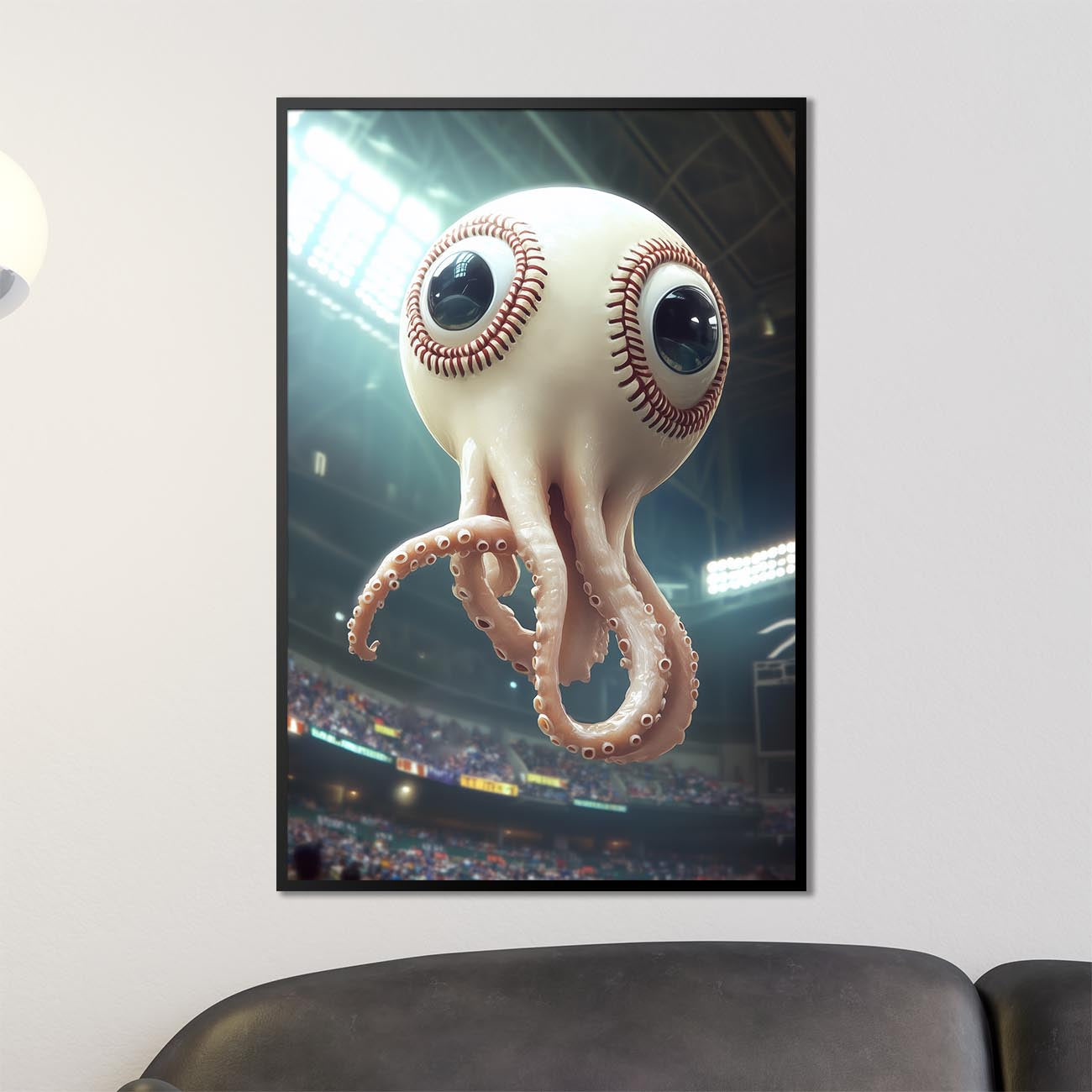 Crazy Baseball Squid Poster
