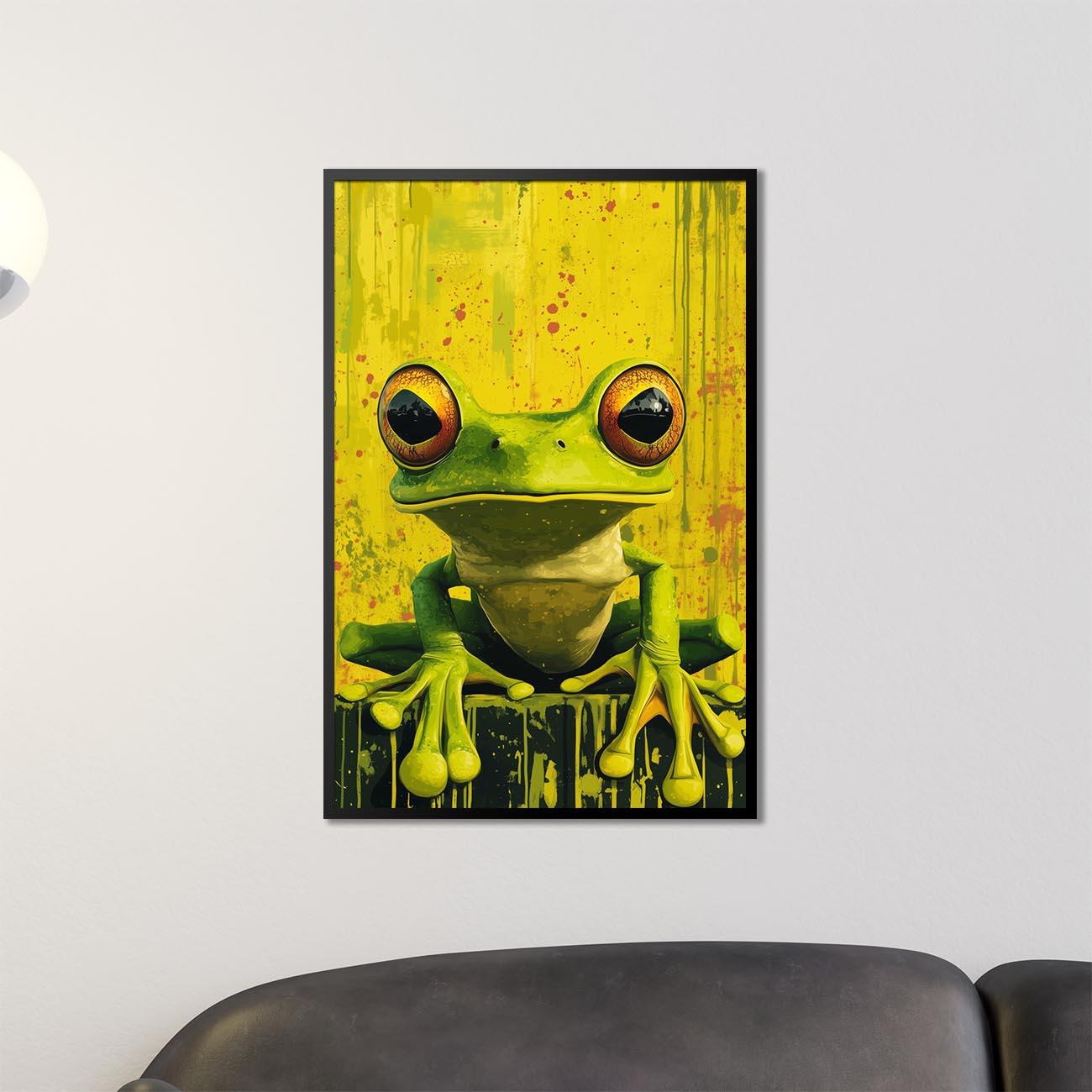 Pop Art Green Lime Frog Druck