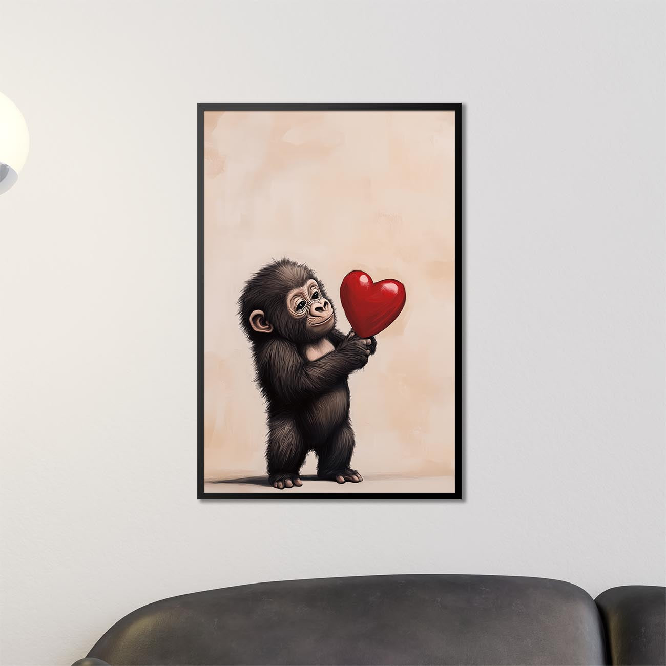 Baby-Affe mit Herz - Poster