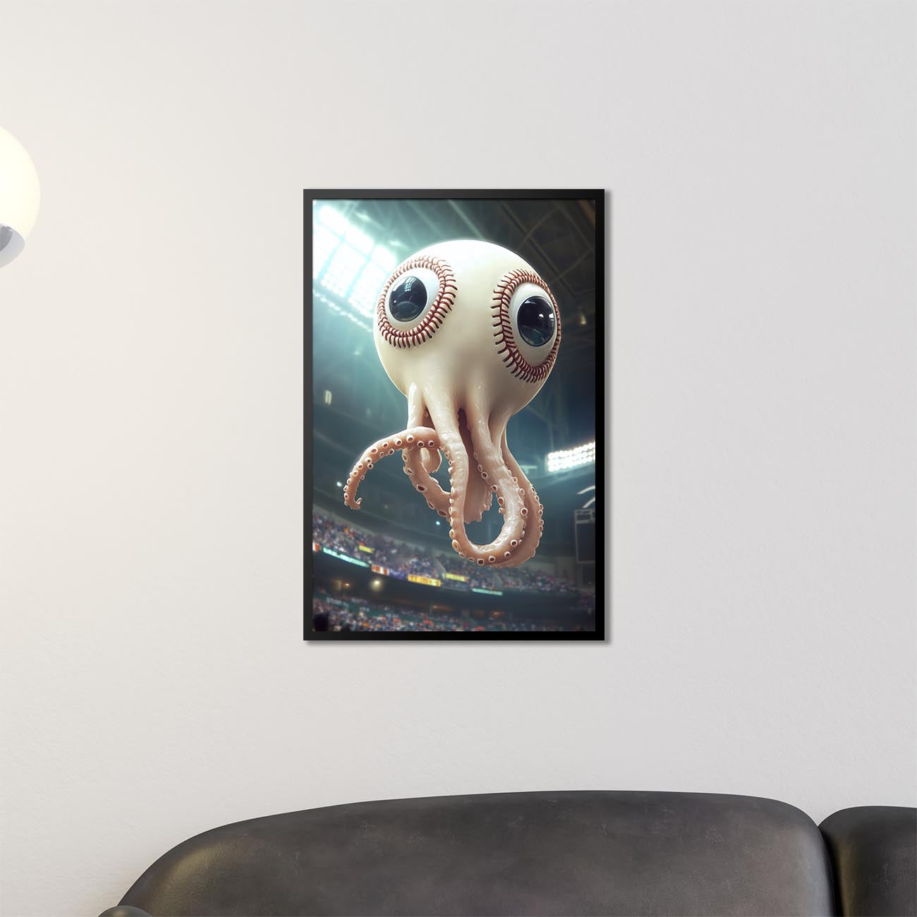 Crazy Baseball Squid Poster
