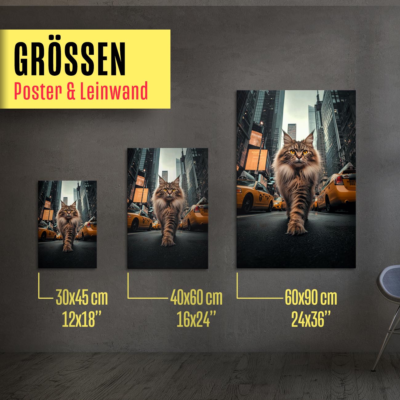 Maine Coon in New York - Poster und Canvas