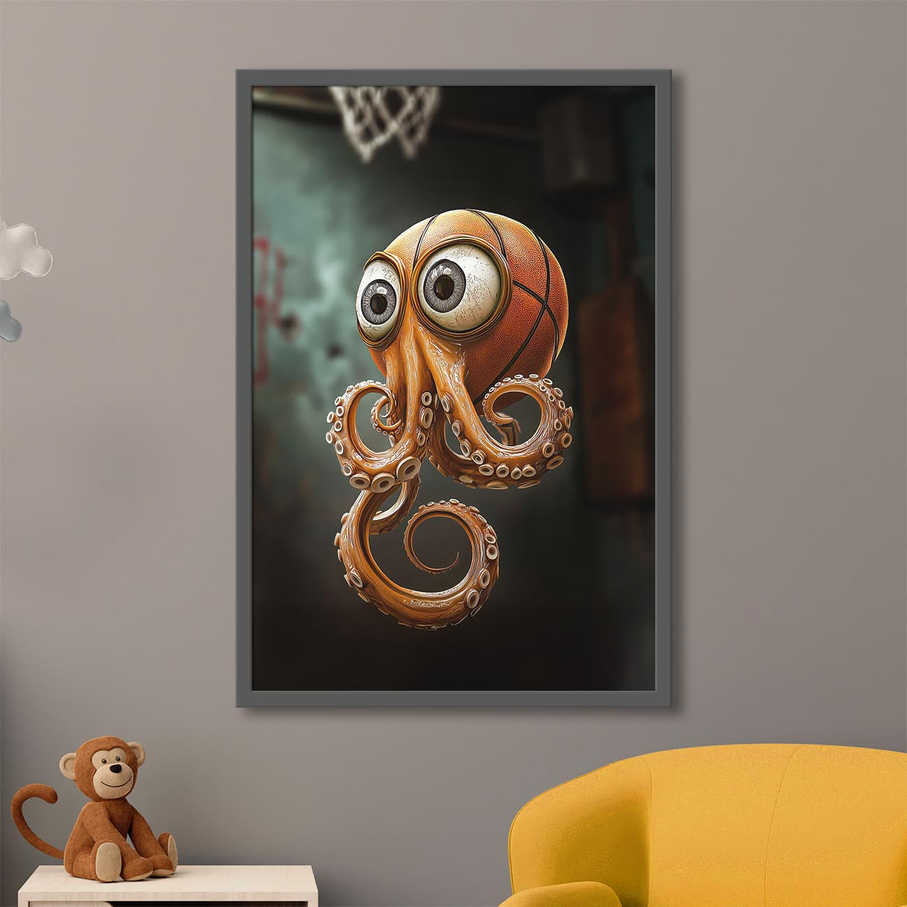Crazy Basketball Squid - Poster