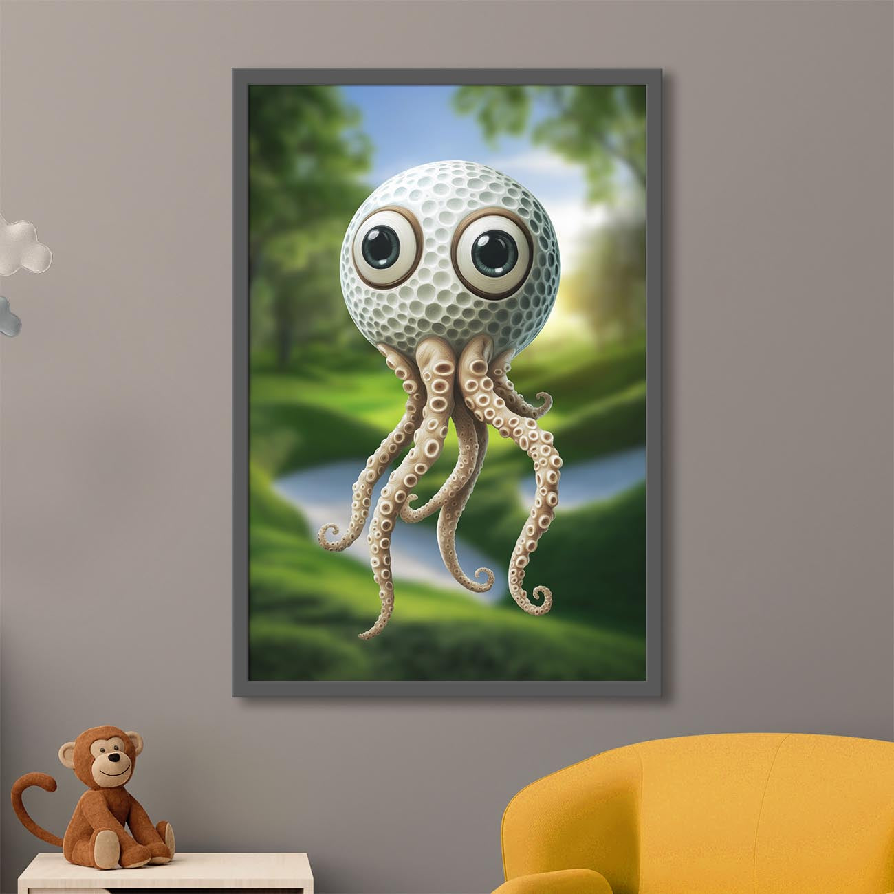 Crazy Golf Squid - Poster