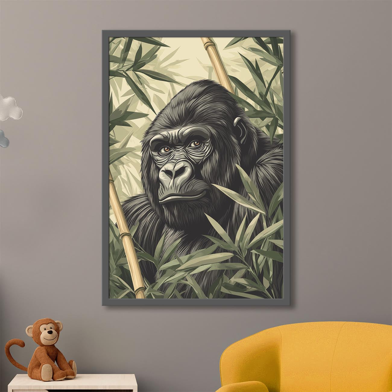 Gorilla im Bambuswald - Poster