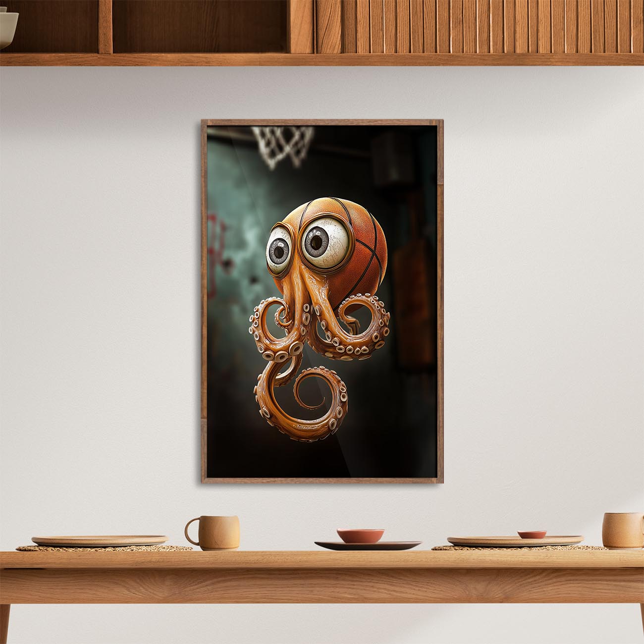 Crazy Basketball Squid - Poster