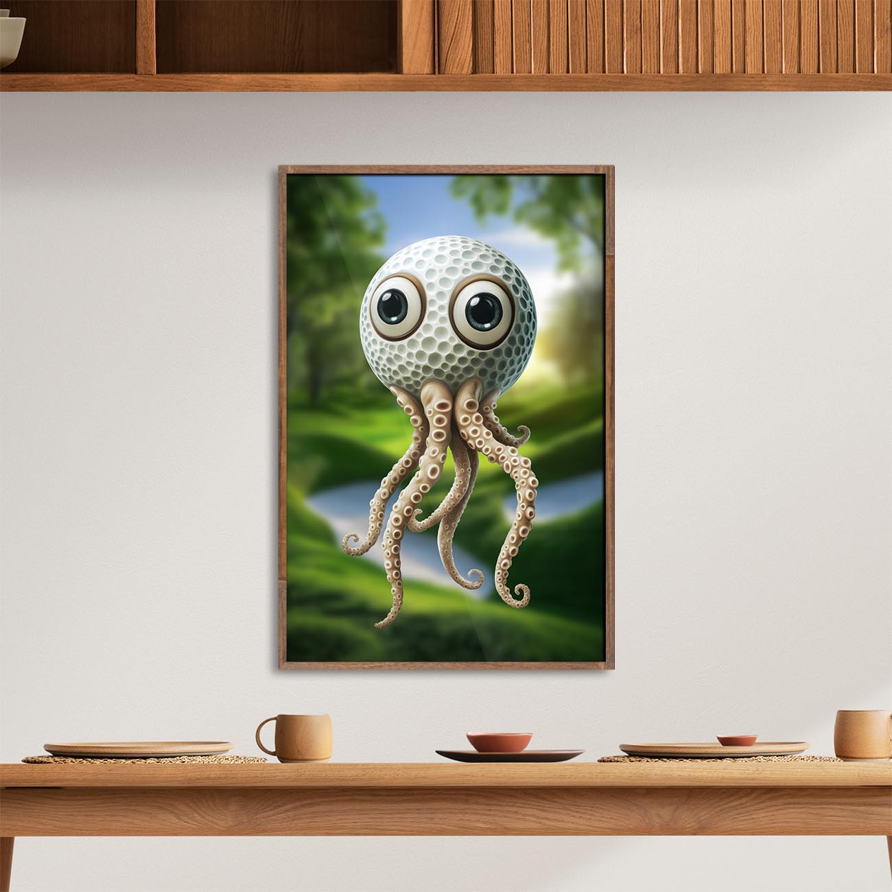 Crazy Golf Squid - Poster