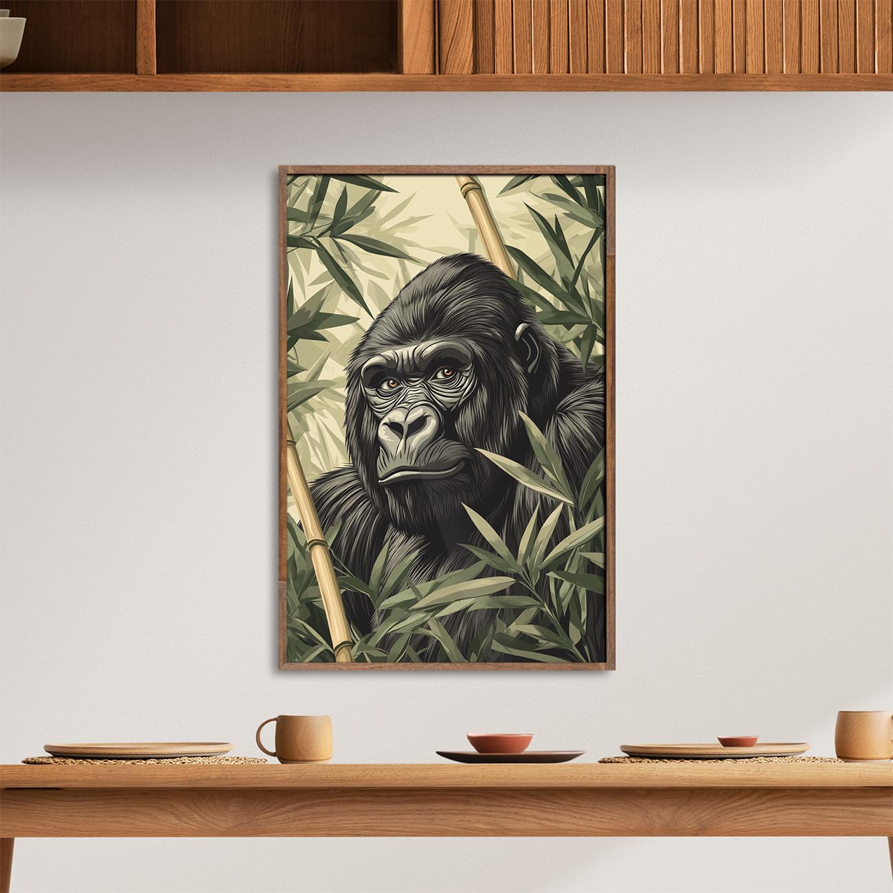 Gorilla im Bambuswald - Poster