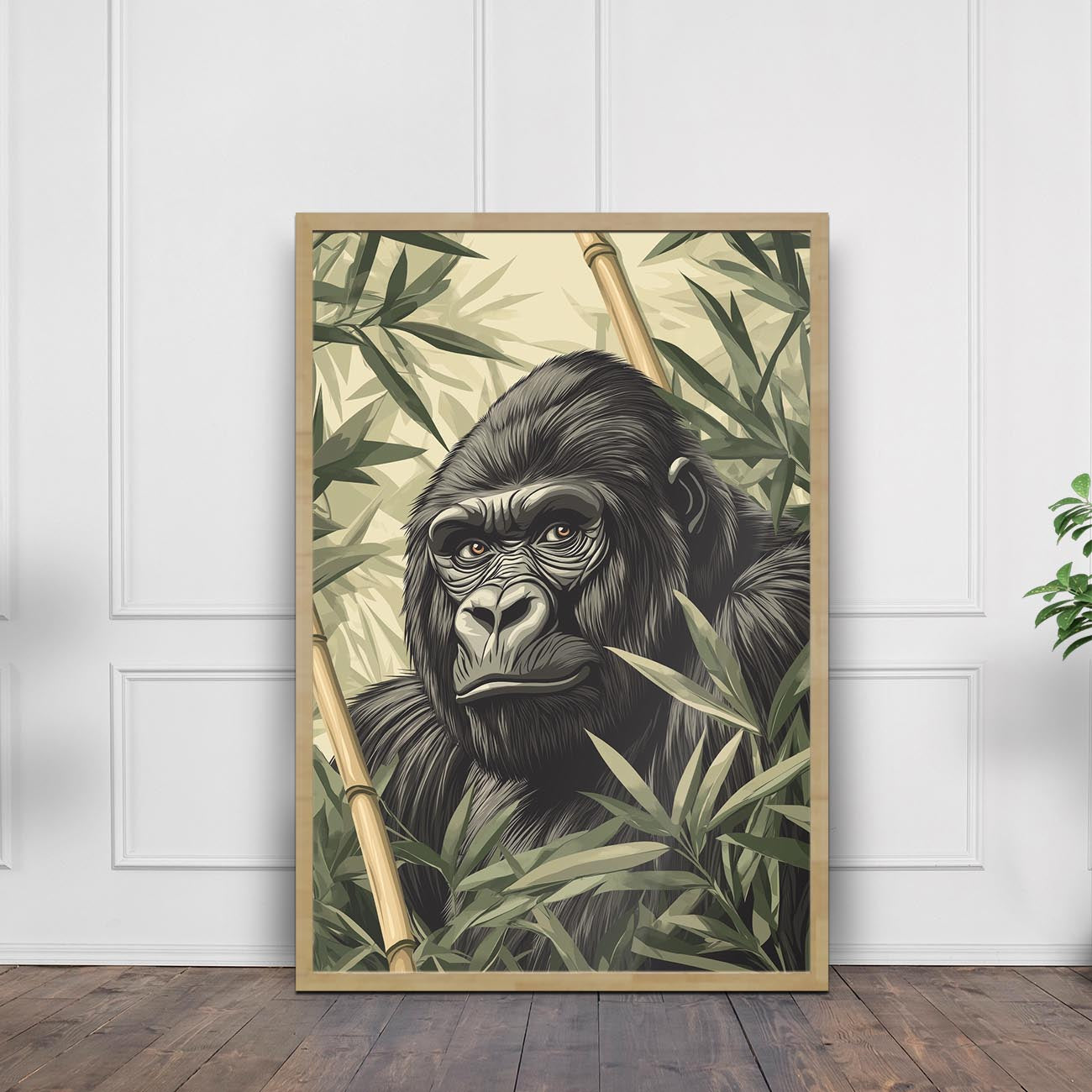 Gorilla im Bambuswald - Poster