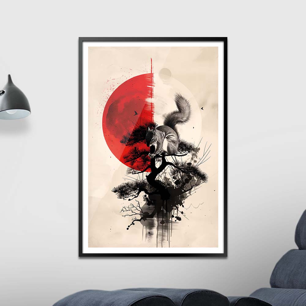 Rising Red Sun – Eichhörnchen