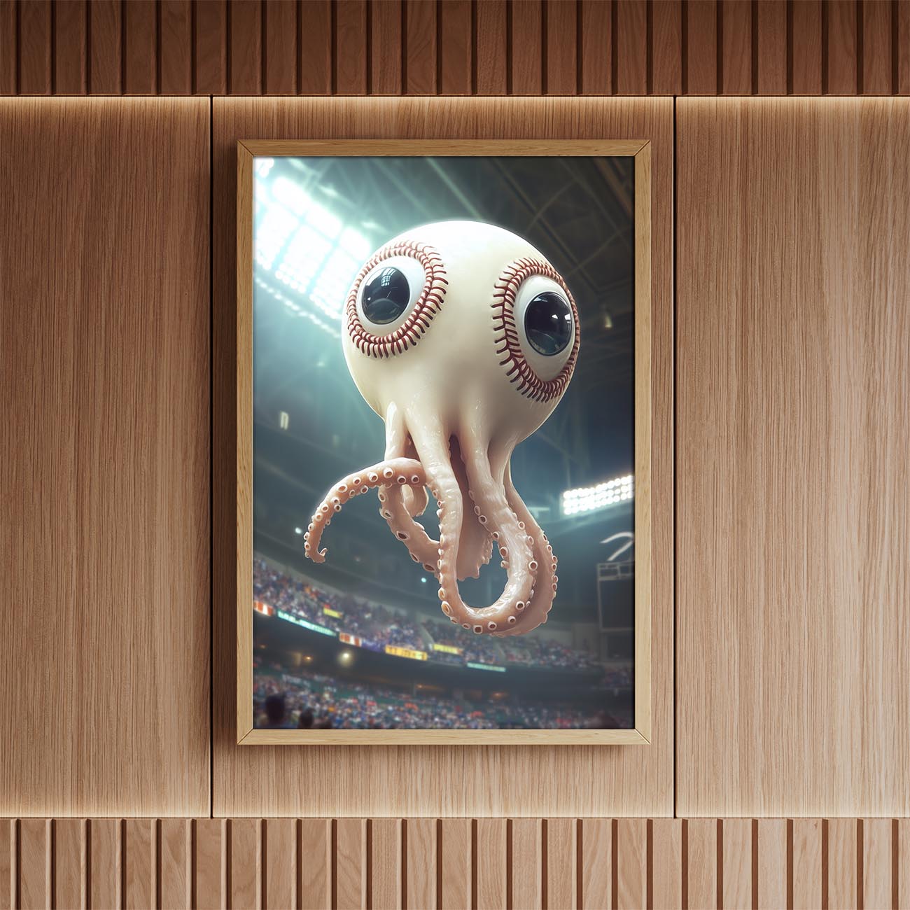 Crazy Baseball Squid Poster