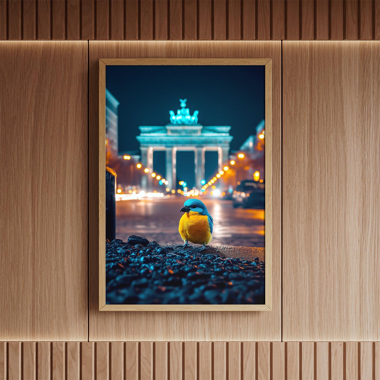 Vogel in Berlin bei Nacht 3 - Poster