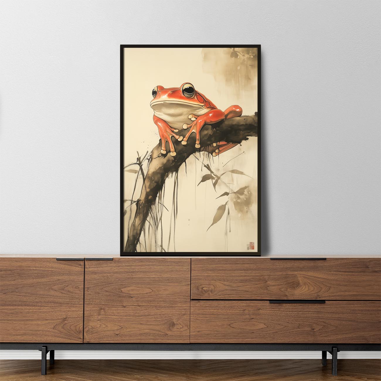 Japanischer Roter Matsu Frosch - Poster