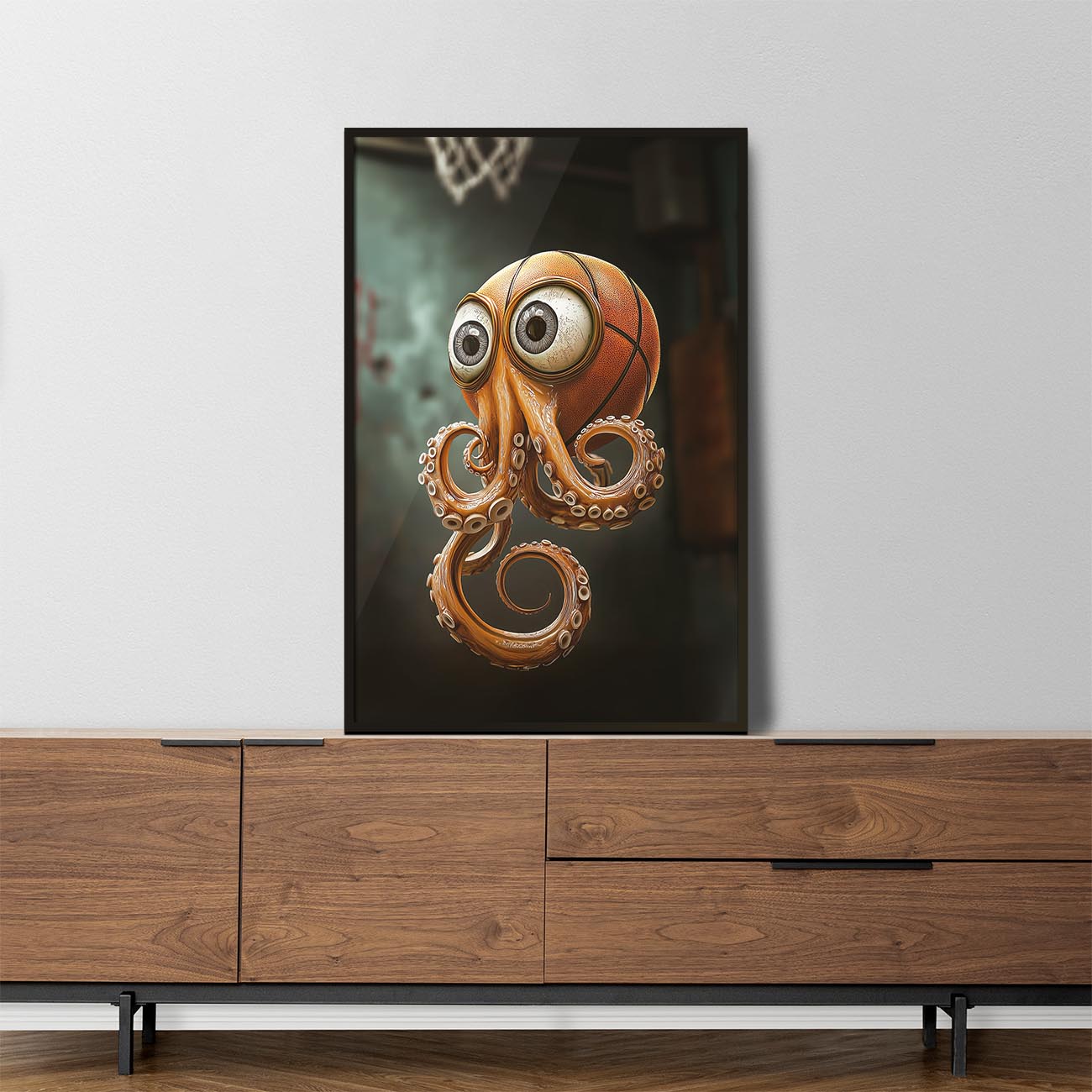 Crazy Basketball Squid - Poster