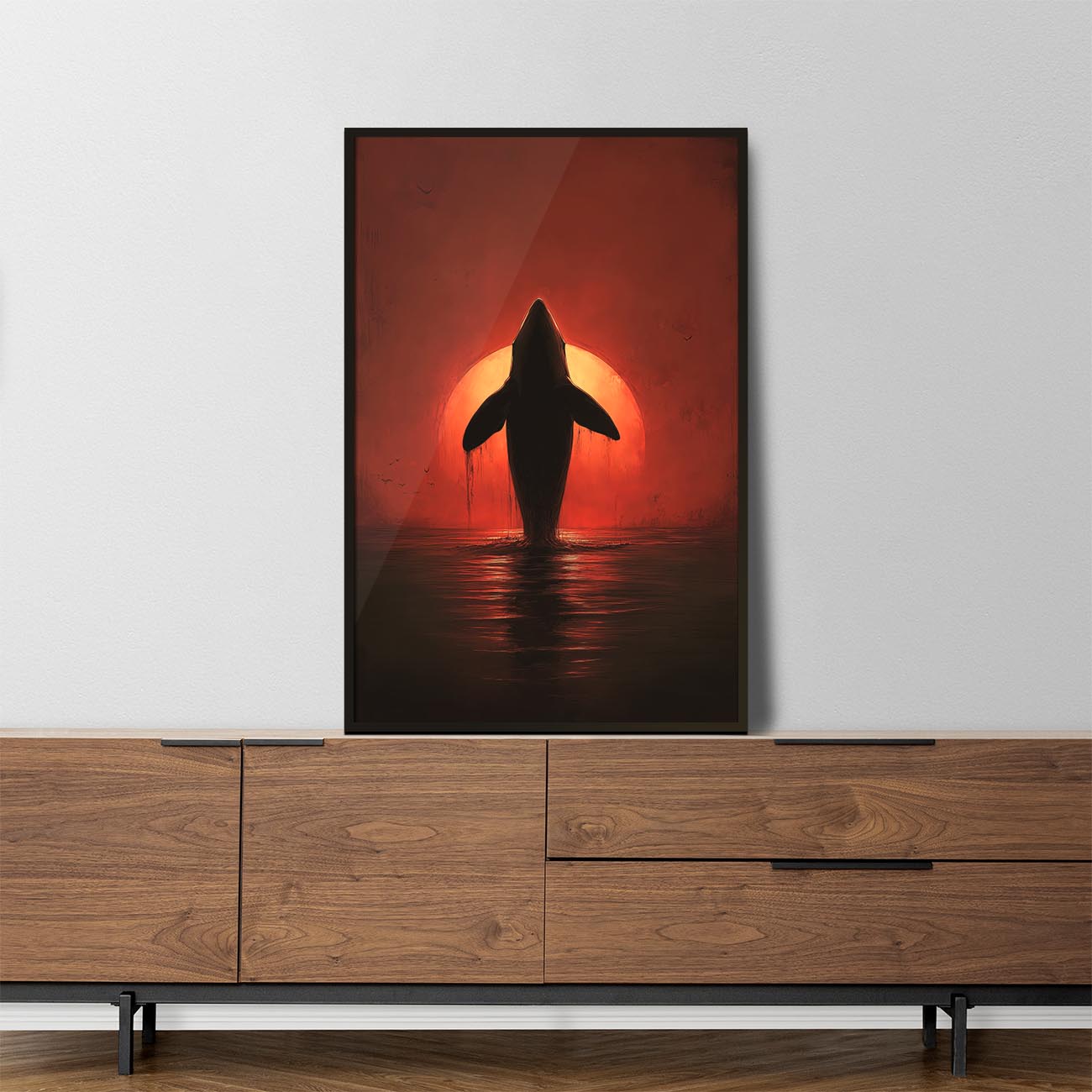 Red Sun Whale - Poster