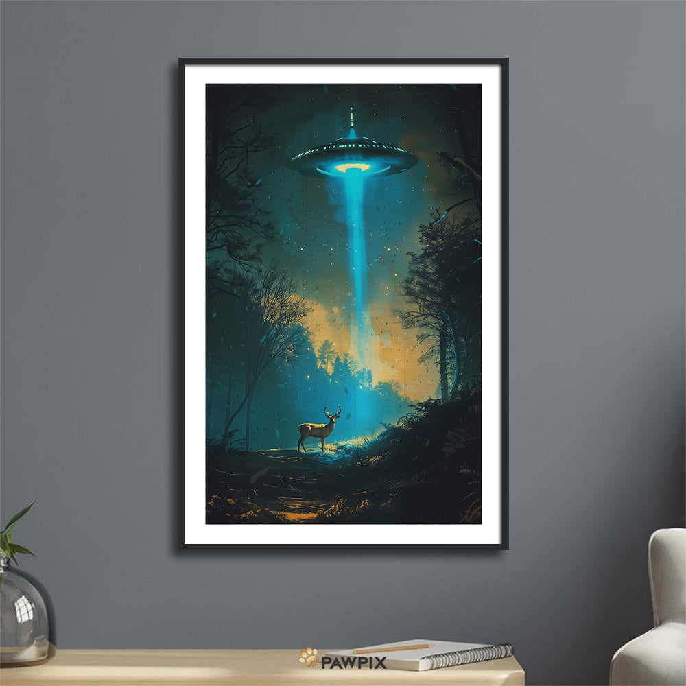 Mystische Waldbegegnung - Poster