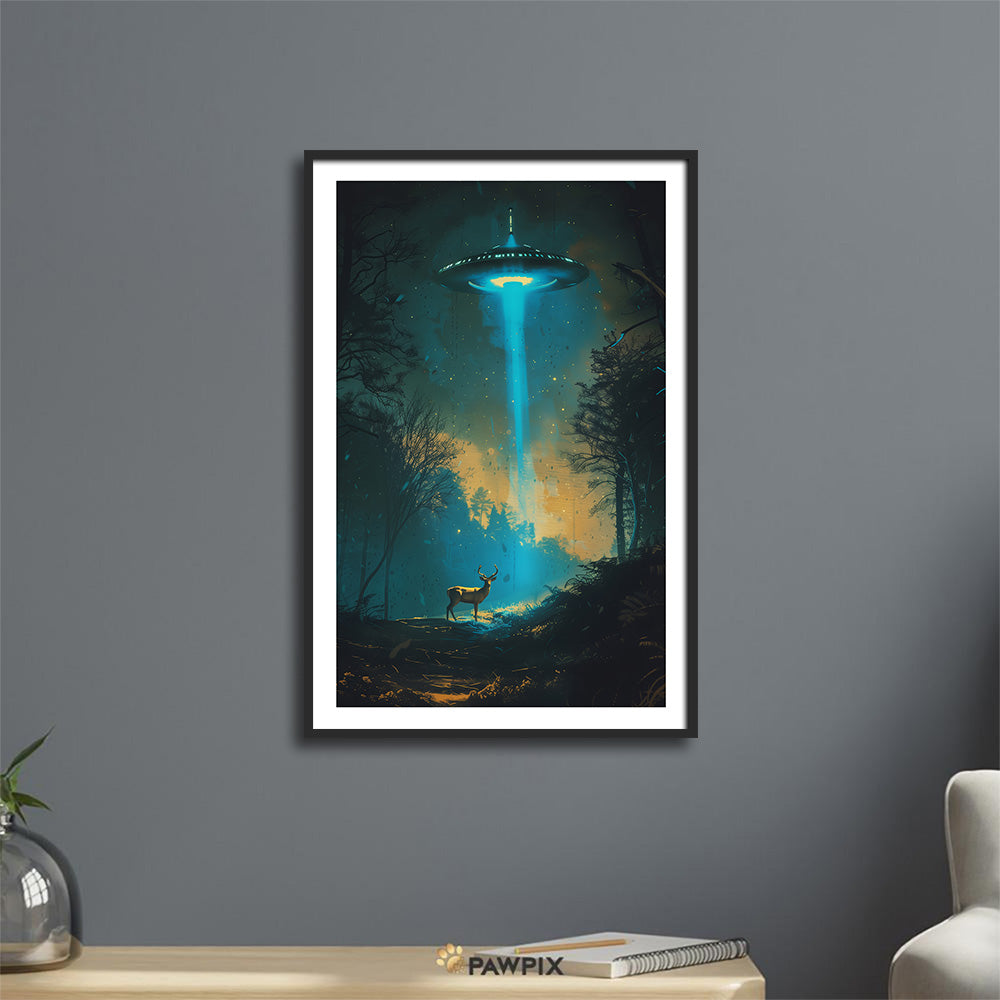 Mystische Waldbegegnung - Poster