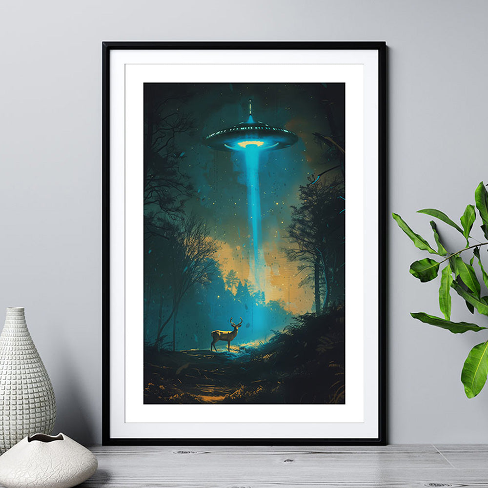 Mystische Waldbegegnung - Poster