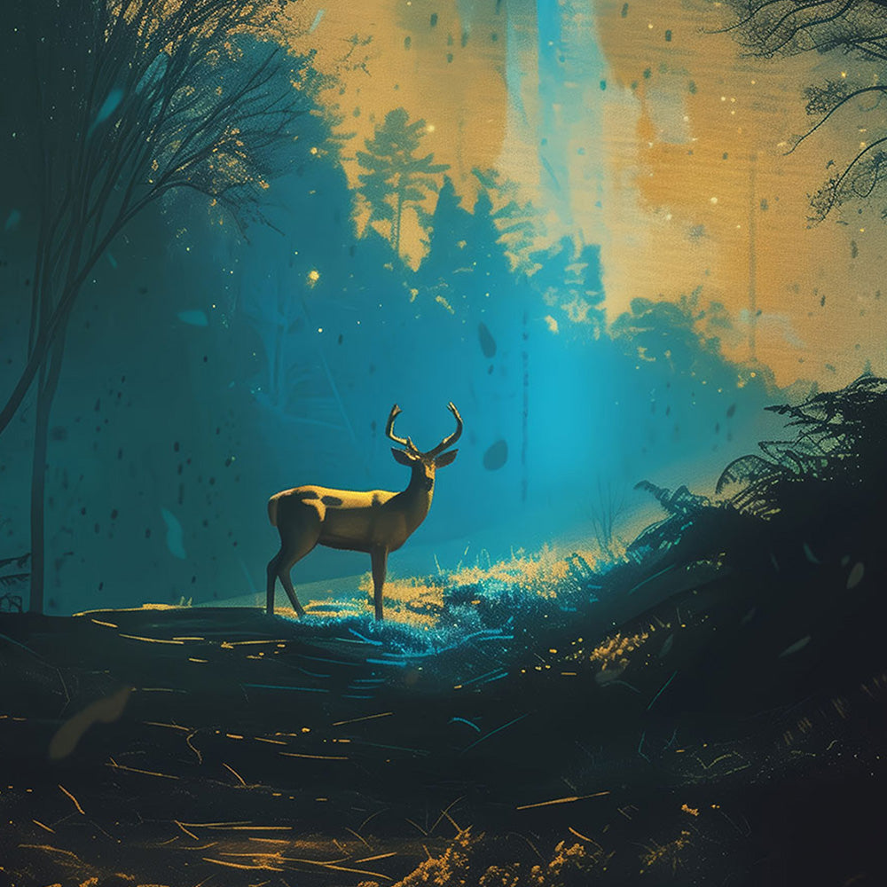 Mystische Waldbegegnung - Poster