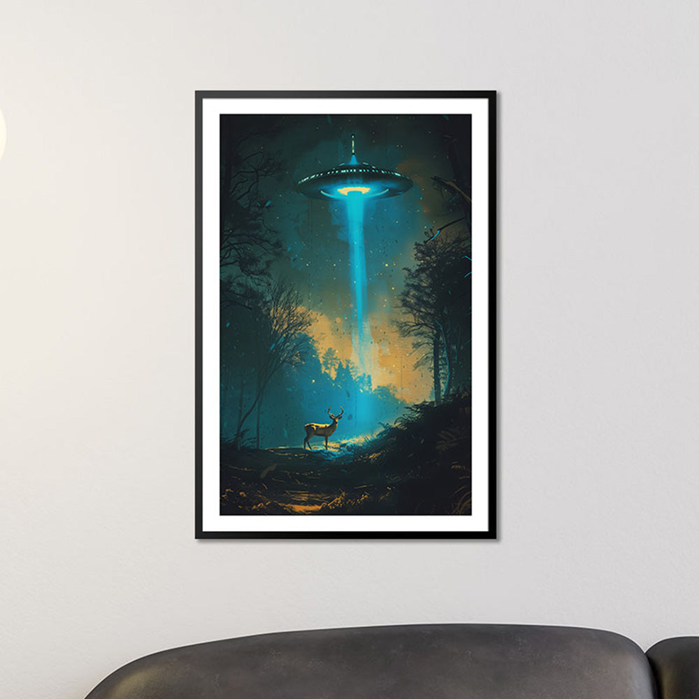 Mystische Waldbegegnung - Poster