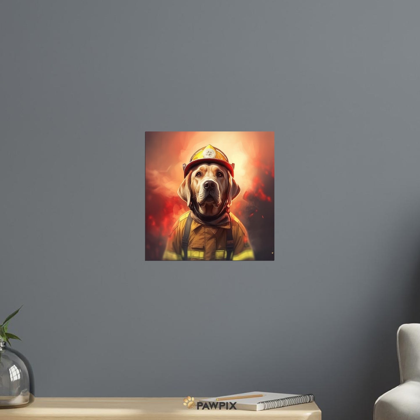  im Firefighter MH001-Stil, gedruckt auf Premium Poster. Entdecke bei PawPix.de, Haustierporträt, hochwertig, Wallart, Ready to Hang und schnelle Lieferung.