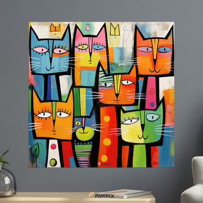 Katze im Color Cats MH001-Stil, gedruckt auf Leinwand. Entdecke bei PawPix.de, Haustierporträt, hochwertig, Wallart, Ready to Hang und schnelle Lieferung.