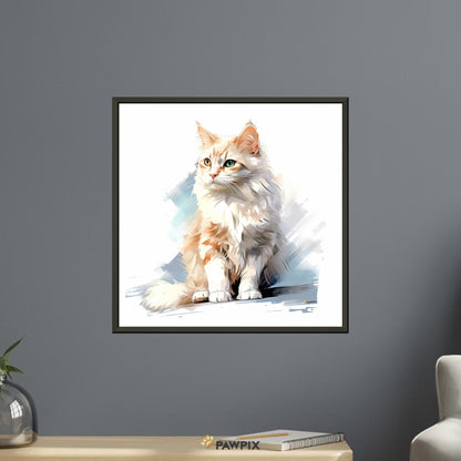 Katze im Watercolor Cat MH001-Stil, gedruckt auf Leinwand. Entdecke bei PawPix.de, Haustierporträt, hochwertig, Wallart, Ready to Hang und schnelle Lieferung.