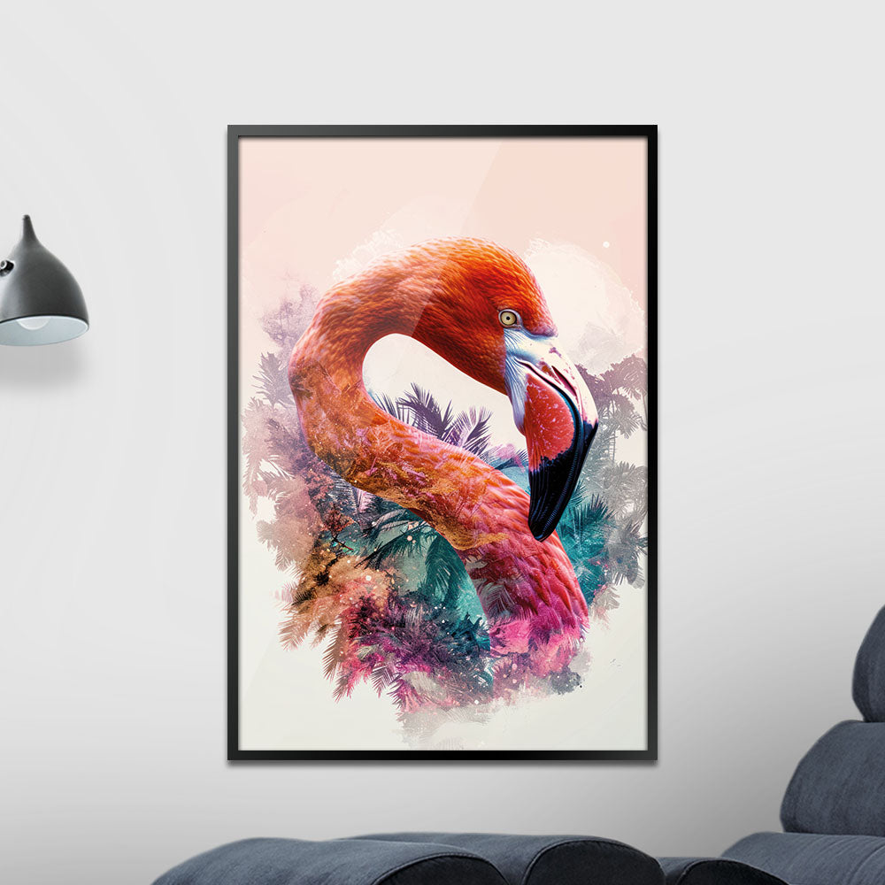 Watercolor Animals Flamingo