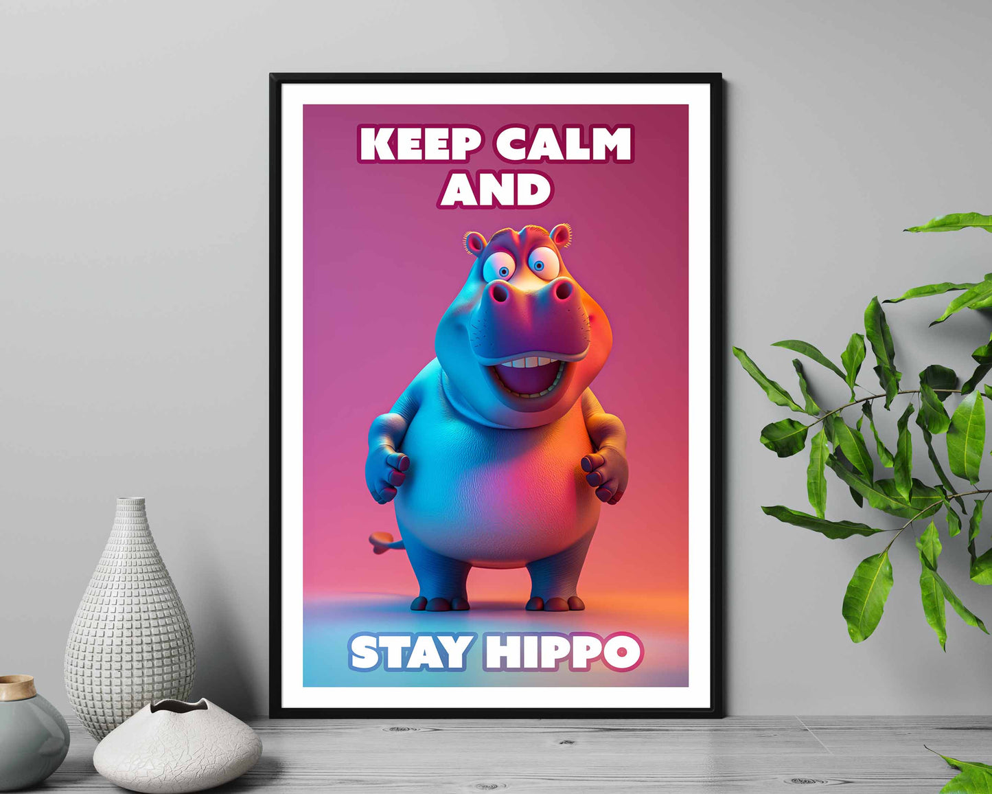 Keep Calm and Stay Hippo - Poster