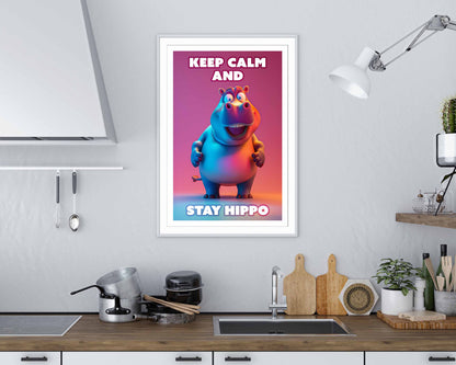 Keep Calm and Stay Hippo - Poster