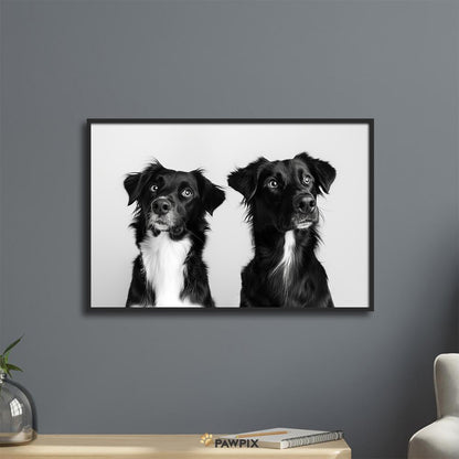 Monochrom Couple Schwarz-Weiß Tierposter