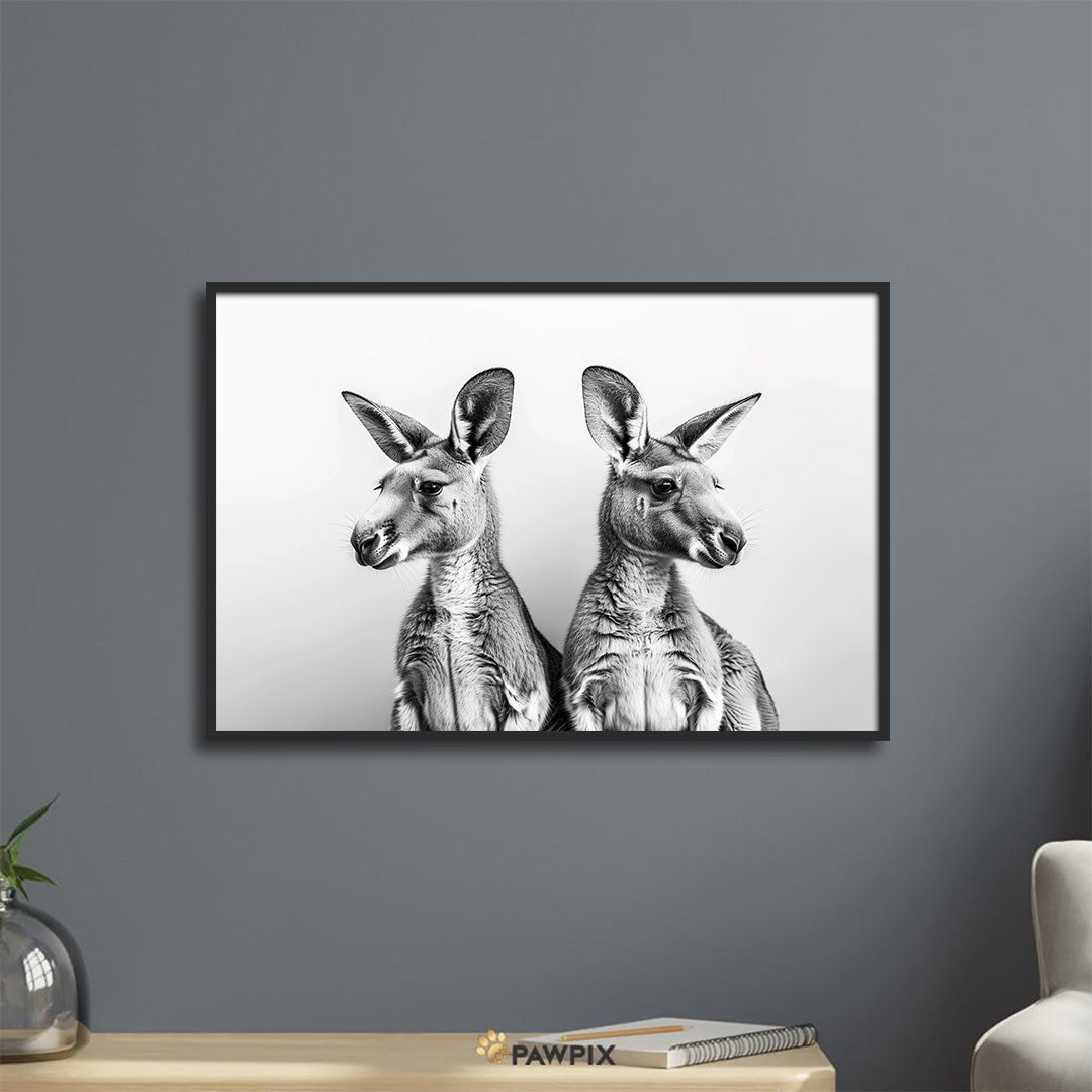 Monochrom Couple Schwarz-Weiß Tierposter